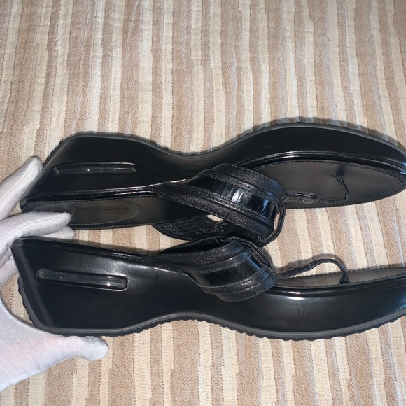 COLE Haan Black Leather Sandals By Nike Air. Sz 10/11 - Picture 9 of 13